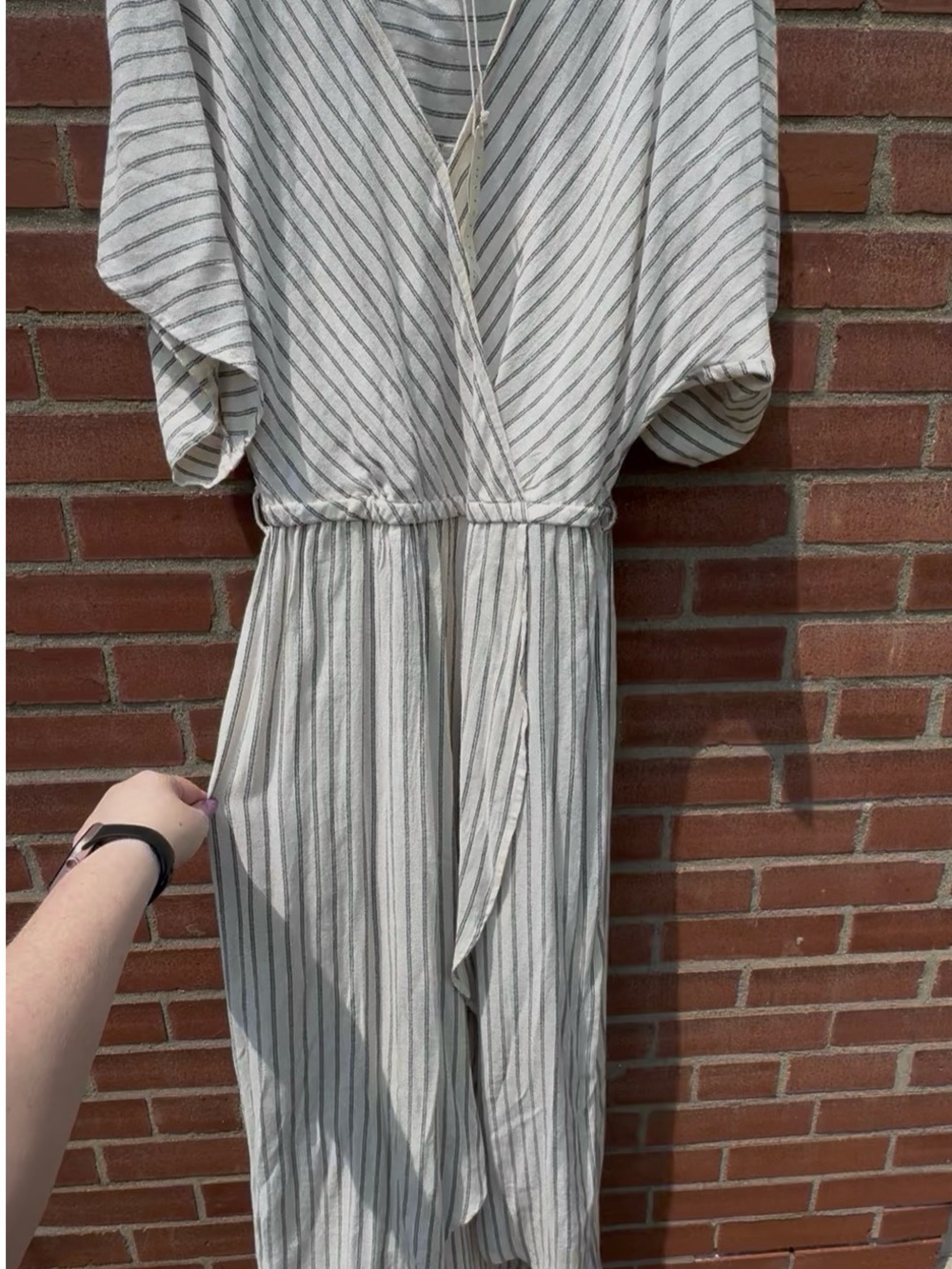 LoveStitch Striped Wrap Front Maxi Dress NWT Size L